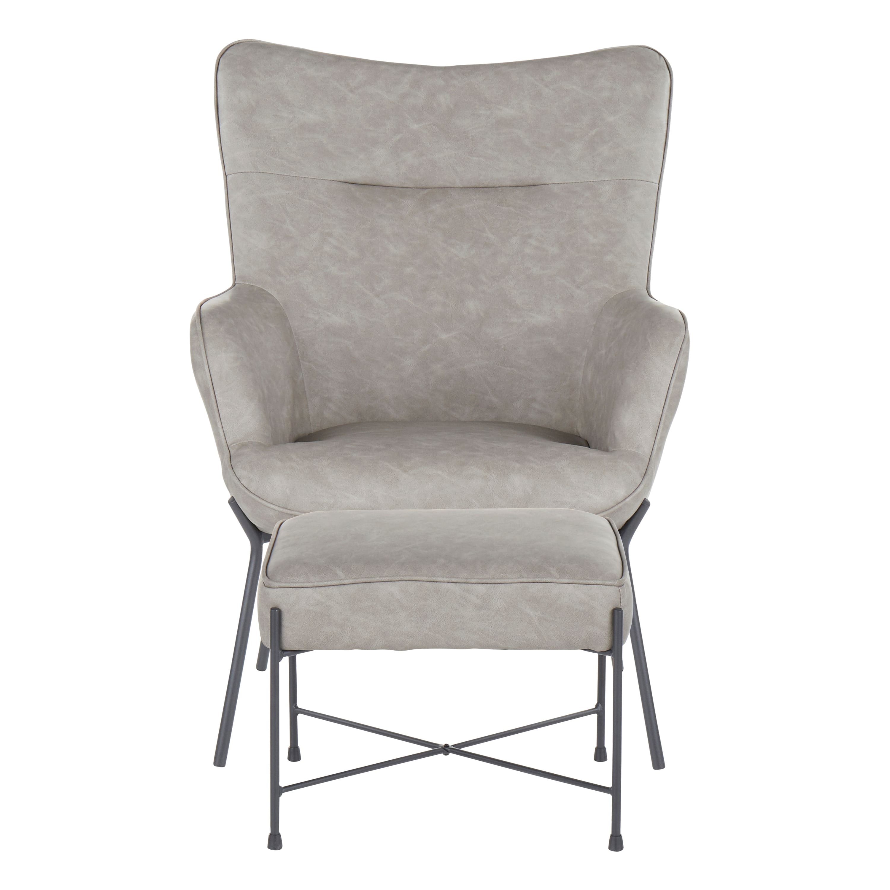 Option Grey Faux Leather/Black