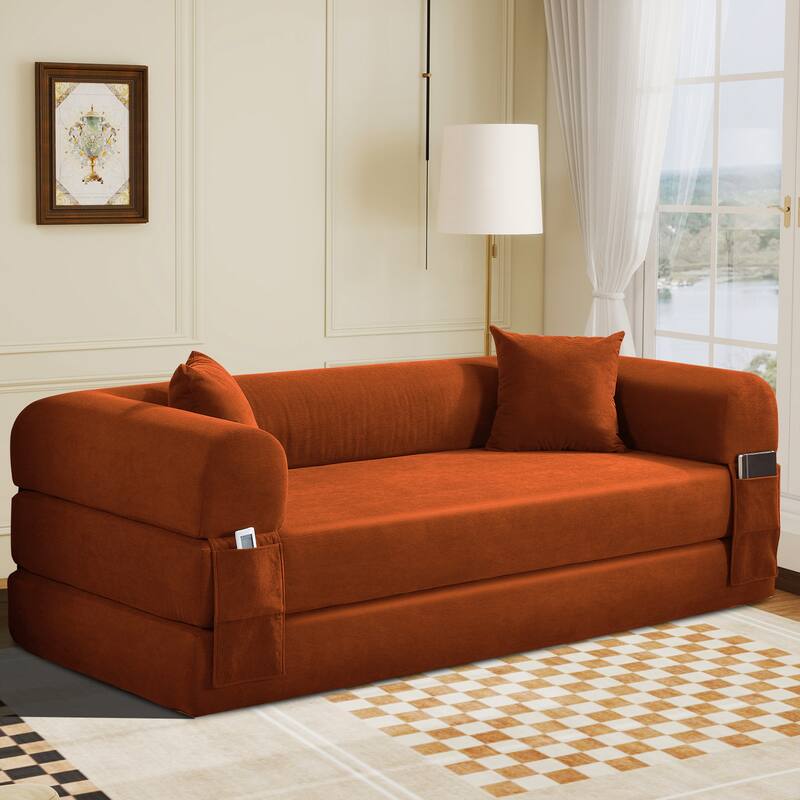 3-in-1 Convertible Sleeper Sofa with Pillows & Storage