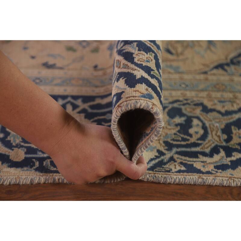 Hand Knotted Oriental 100% Wool Carpet Traditional Floral Peach Mashad Area Rug - 10' 0'' X 6' 5''