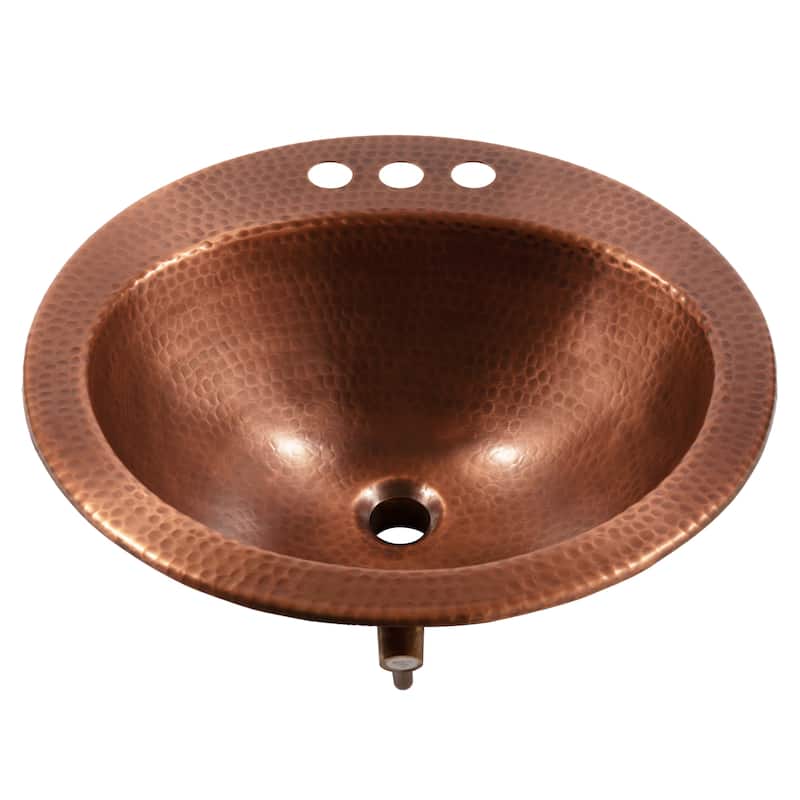 Bell 19" Drop-In Bathroom Sink in Copper