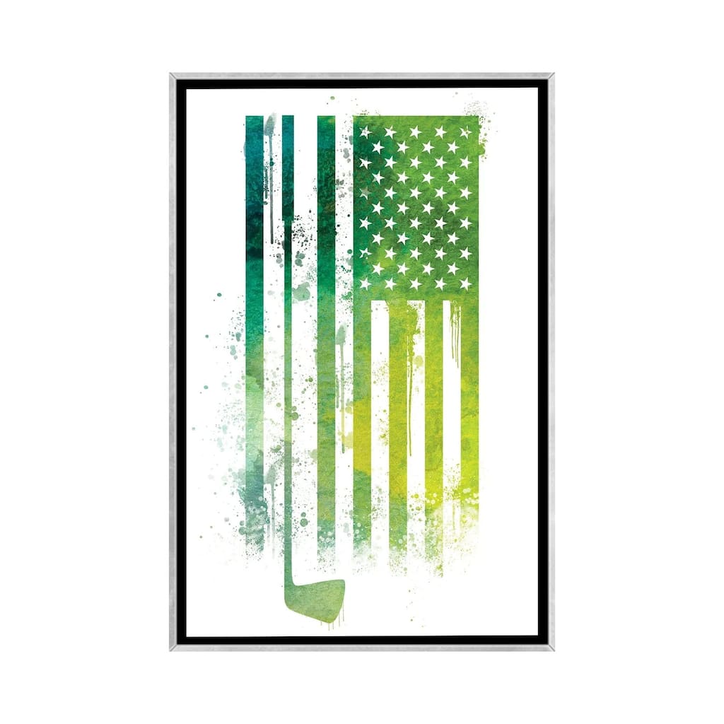iCanvas "Golf Sports Flag" by 5by5collective Framed