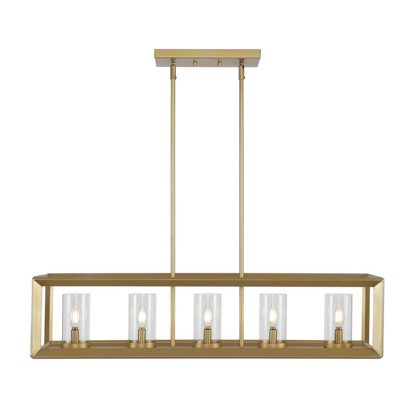 Anna Linear Metal/Glass LED Pendant, Oil Rubbed Bronze by JONATHAN Y