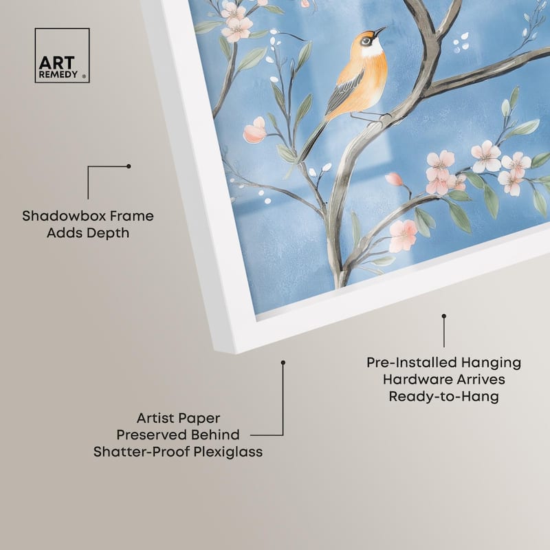 Birds in the Branches II Shadowbox by Art Remedy