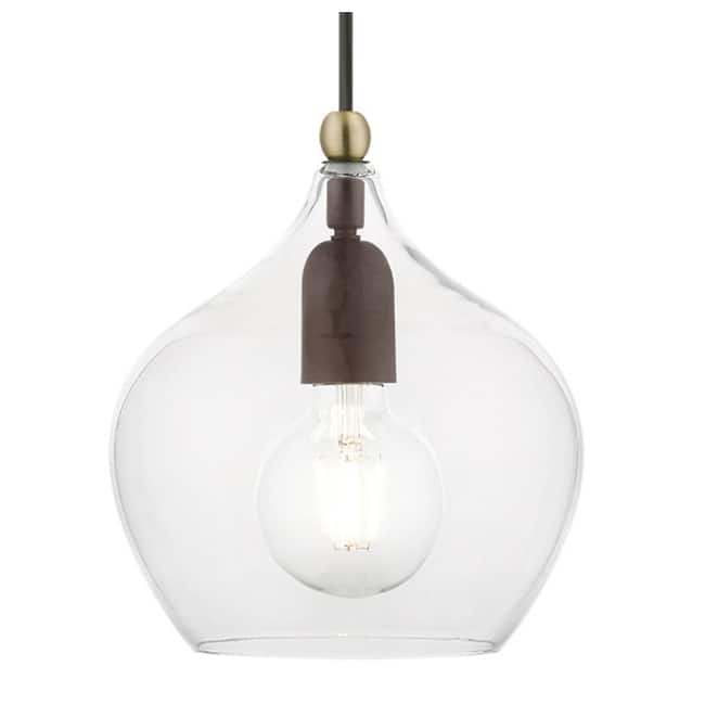 Livex Lighting Single Light 8" Wide Mini Pendant with Clear Glass
