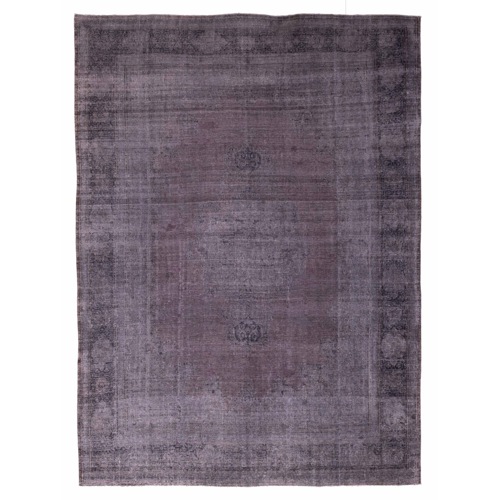 ECARPETGALLERY Hand-knotted Color Transition Dark Burgundy Wool Rug - 9'6 x 12'9
