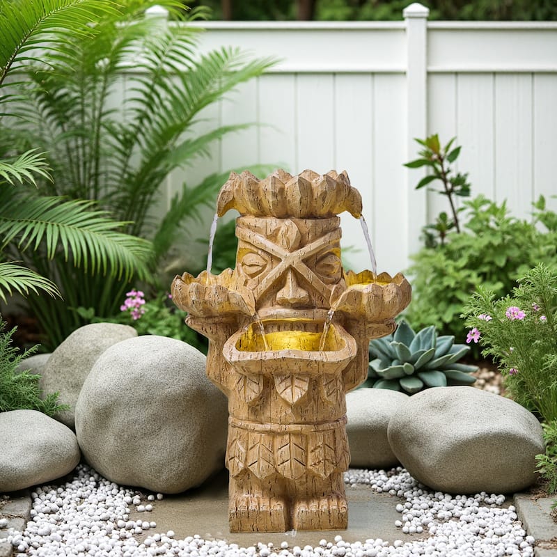 Vbal Hand Crafted Cascading 3-White Accents Weather Resistant Fountain