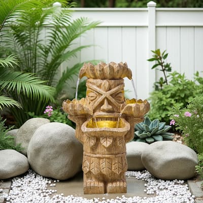 Vbal Hand Crafted Cascading 3-White Accents Weather Resistant Fountain