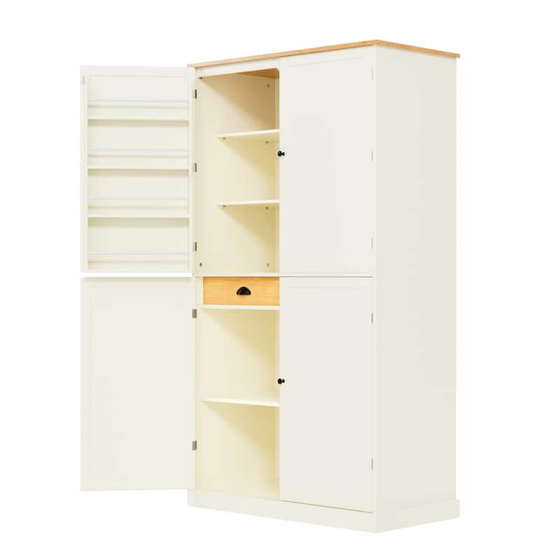 Large Storage Cabinet Pantry Sideboard with 8 Door Shelves & 2 Drawers