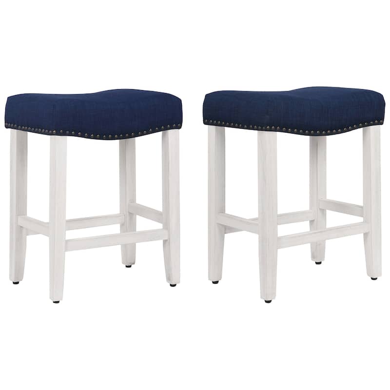 Jameson Upholstered Polyester Antique White 24 Inch Counter Stool (Set Of 2)