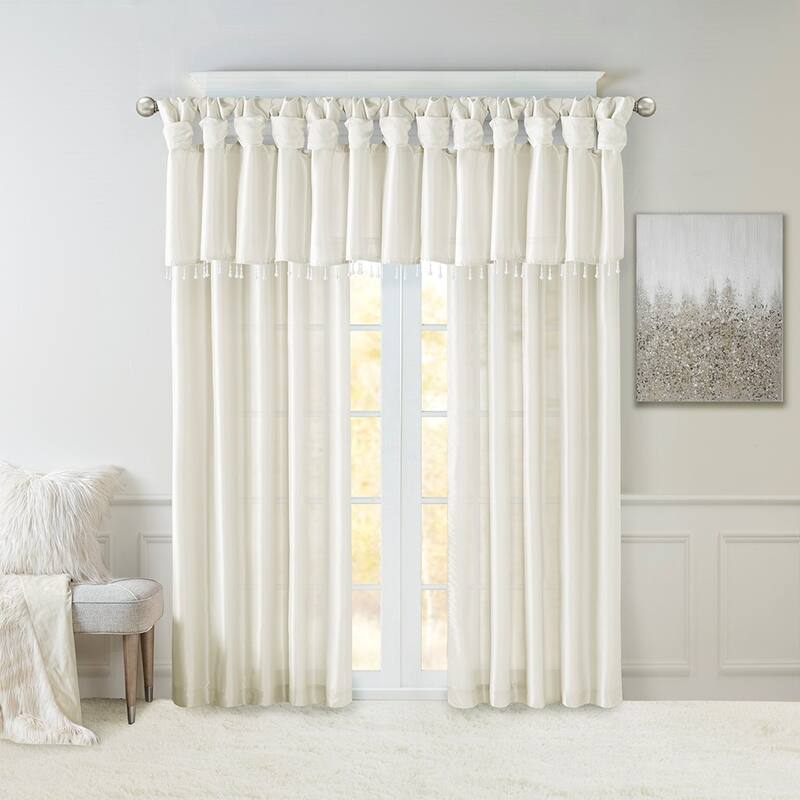 Twist Tab Lined Window Curtain Panel 50x120"