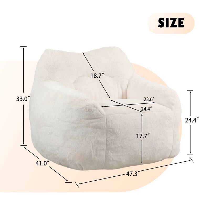 Bean Bag Chair, Bean Bag Sofa Chair with Armrests Stuffed High-Density Foam, Lazy Sofa Comfy Chairs BeanBag Chair for Adults