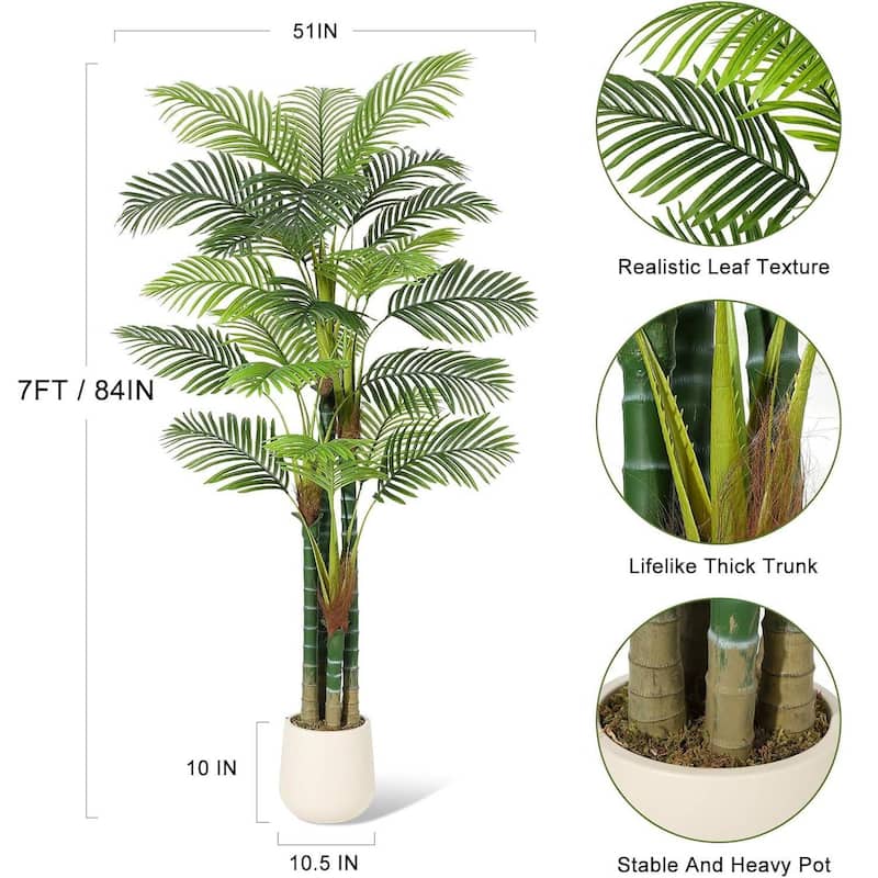 Set of 2 Artificial Tall Palm Tree Fake Plant for Indoor Home Decor