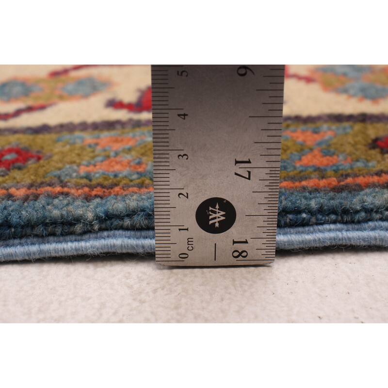 ECARPETGALLERY Hand-knotted Uzbek Ghazni Blue Wool Rug - 2'8 x 9'9