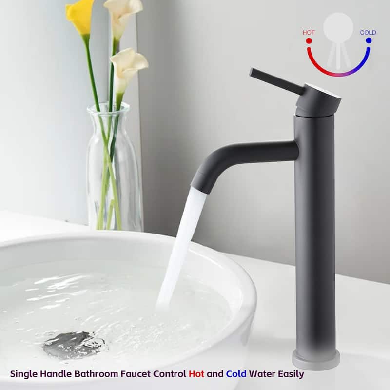 Bathroom Modern Tall Faucets Single Handle One Hole Lavatory Bathroom Sink Faucet