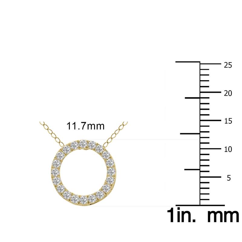 Marquee 1/4 Carat TW Lab Grown Diamond Circle Pendant in 14K Yellow Gold