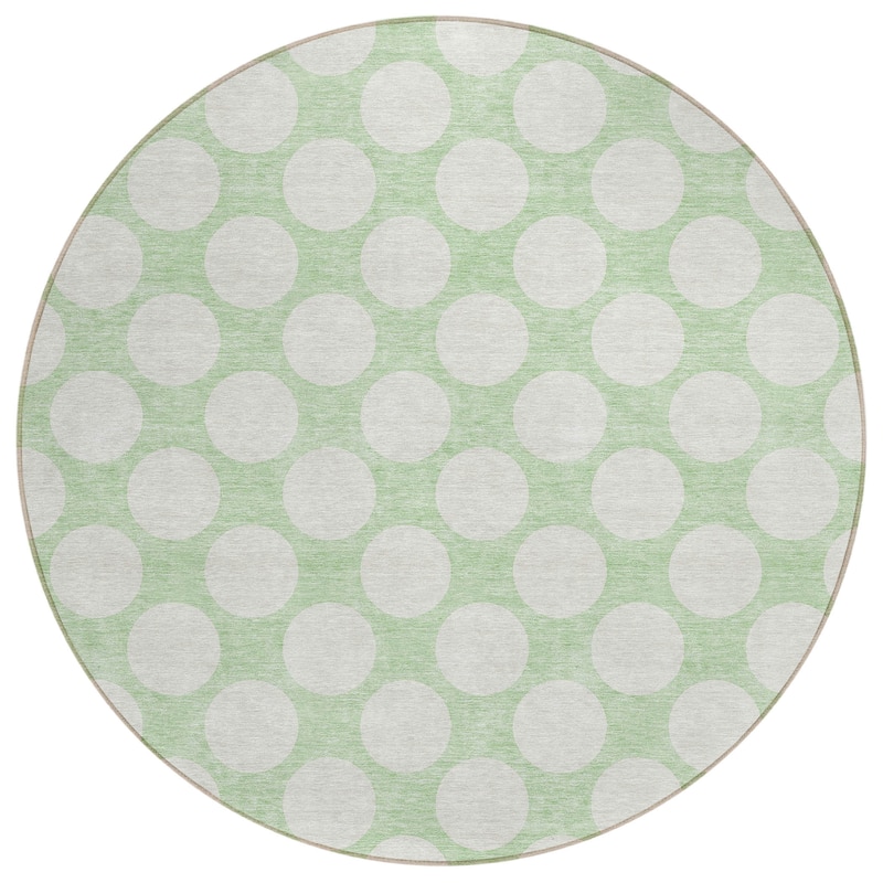 Machine Washable Indoor/ Outdoor Chantille Modern Dots Rug