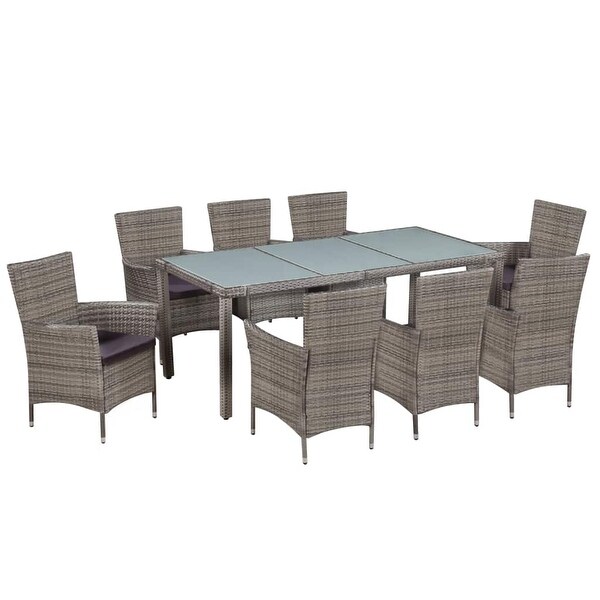 vidaXL Outdoor Dining Set 17 Pieces Poly Rattan Wicker Garden Patio Furniture. Opens flyout.