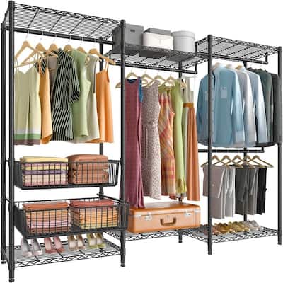 V10 Wire Garment Rack 5 Tiers Heavy Duty Clothes Rack - 15.7"D x 85.4"W x 76.4"H
