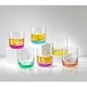preview thumbnail 5 of 5, JoyJolt Hue Colored Double Old Fashion Whiskey Glass Tumbler - 10 oz - Set of 6 - 10 oz.