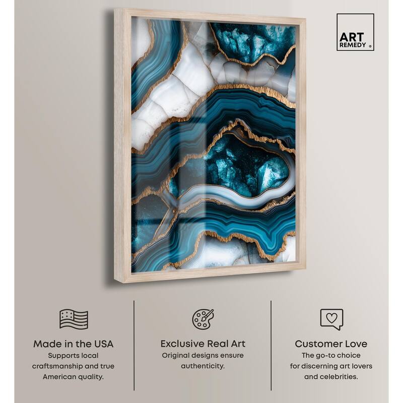 Teal Tectonic III Shadowbox by Art Remedy