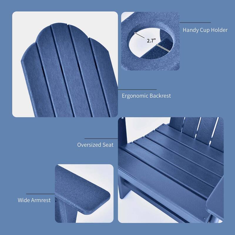 Costway 3 PCS Patio Adirondack Chair Side Table HDPE Weather Resistant - See Details