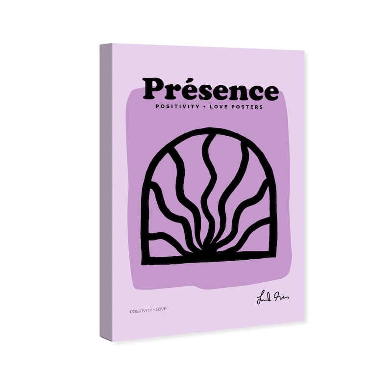 Wynwood Studio Canvas Advertising Positive Presence Poster Purple and Light Purple Modern & Contemporary Wall Art Canvas Print