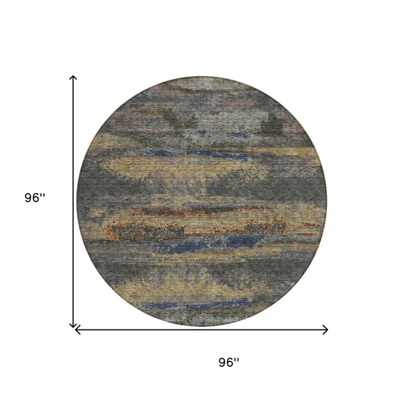 HomeRoots Abstract Transitional Rectangle Outdoor Rug