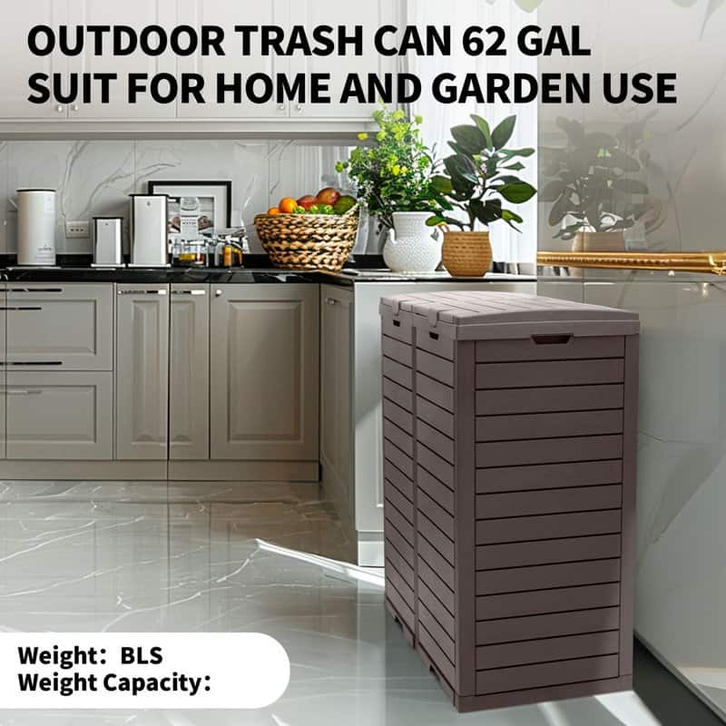 Resin Step On Curbside Trash Can & Recycling Bin