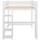 preview thumbnail 18 of 22, Full Size Loft Bed Wood Bed Frame with Built-in Desk and Shelves, Full Length Safety Guardrail for Kids Teens Bedroom/Dorm