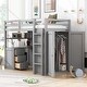 preview thumbnail 1 of 16, Multifunctional Design Loft Bed with Built-in Drawers, Desk and Wardrobe, Efficient space, Twin size, Grey Grey