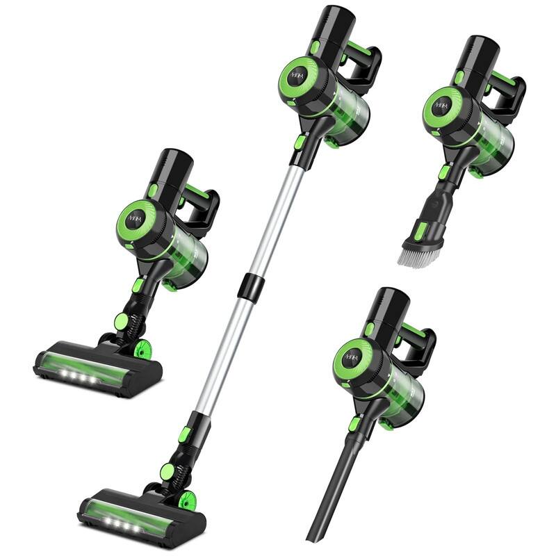 Cordless Vacuum Cleaner, 8-in-1 Stick Vacuum Cleaner, 25Kpa Powerful Suction Vacuum with 45 Mins Runtime Detachable Battery - Green