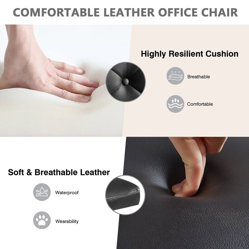 Javlergo Armless Office Desk Chair PU Leather Mid-Back Adjustable Height 360° Rolling Swivel 10 Colors Available Office Chair