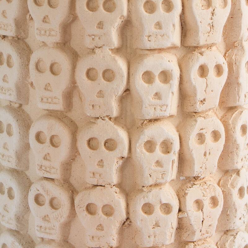 NOVICA Handmade Rows Of Skulls Ceramic Flower Pot