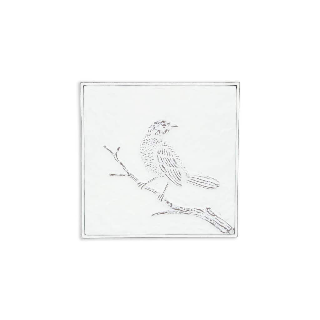 Lirondelle White Metal Swallow Themed Two Tone Wall Art
