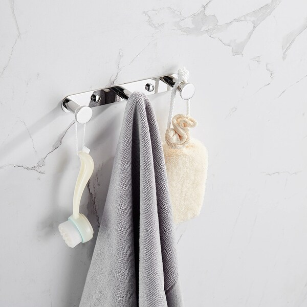 Towel Hook Bright Polishing Towel Robe Coat Rack Rows of 3 Hooks