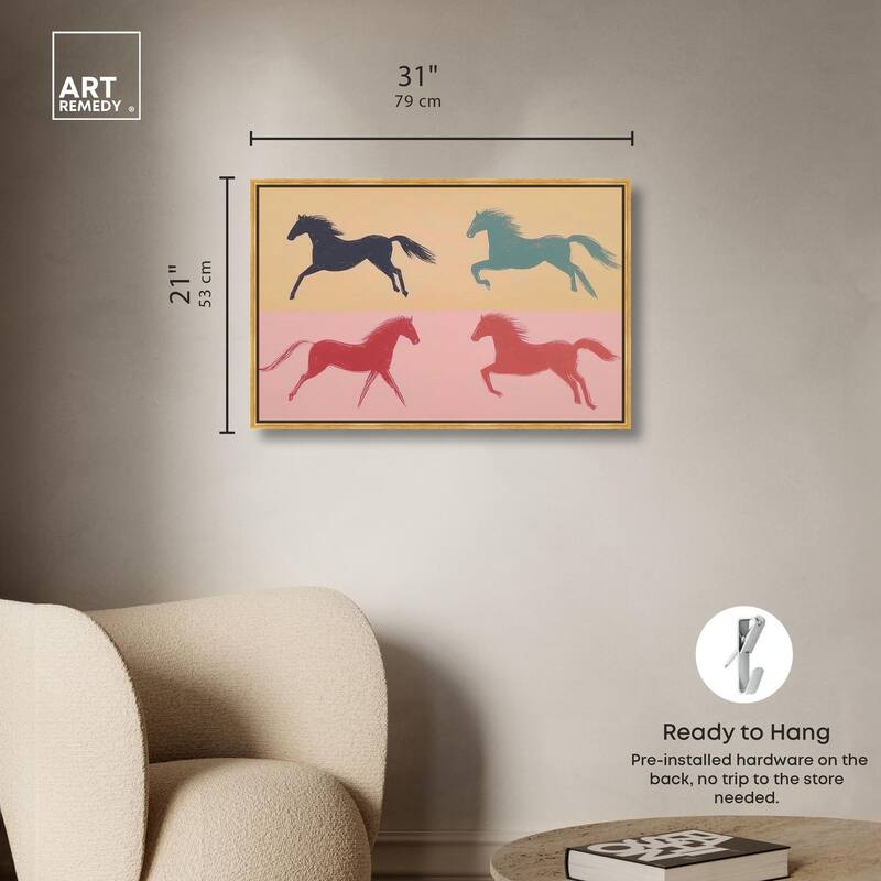 Galloping Quartet Canvas by Art Remedy