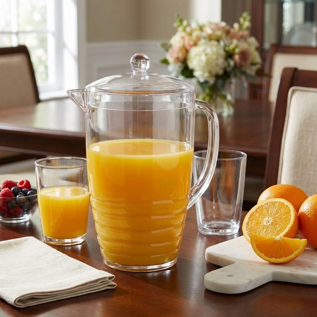 HomeRoots Set of Six Clear Acrylic Pitcher