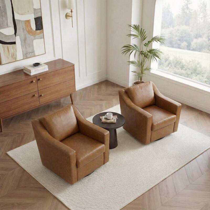 2 Set Modern Swivel Accent Arm Chair for Living Room