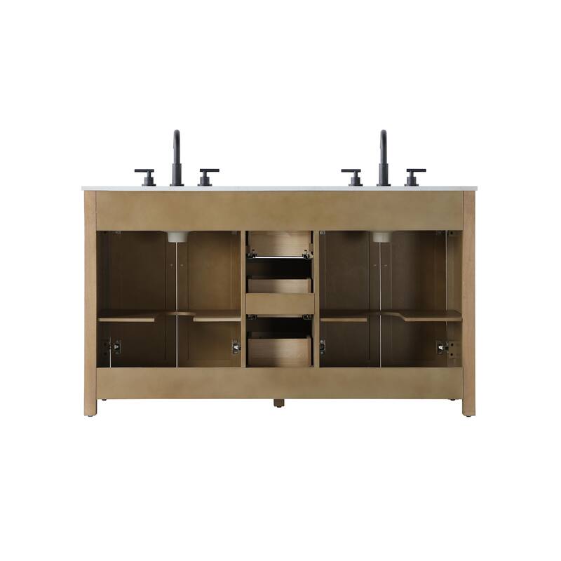 Elegant Lighting VF29560D Alina 60" Free Standing Double Basin Vanity
