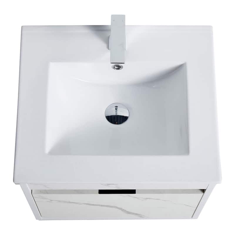 Fine Fixtures - Wall Mount Bathroom Vanity And Sink, Knob Free Design - Alpine Collection -