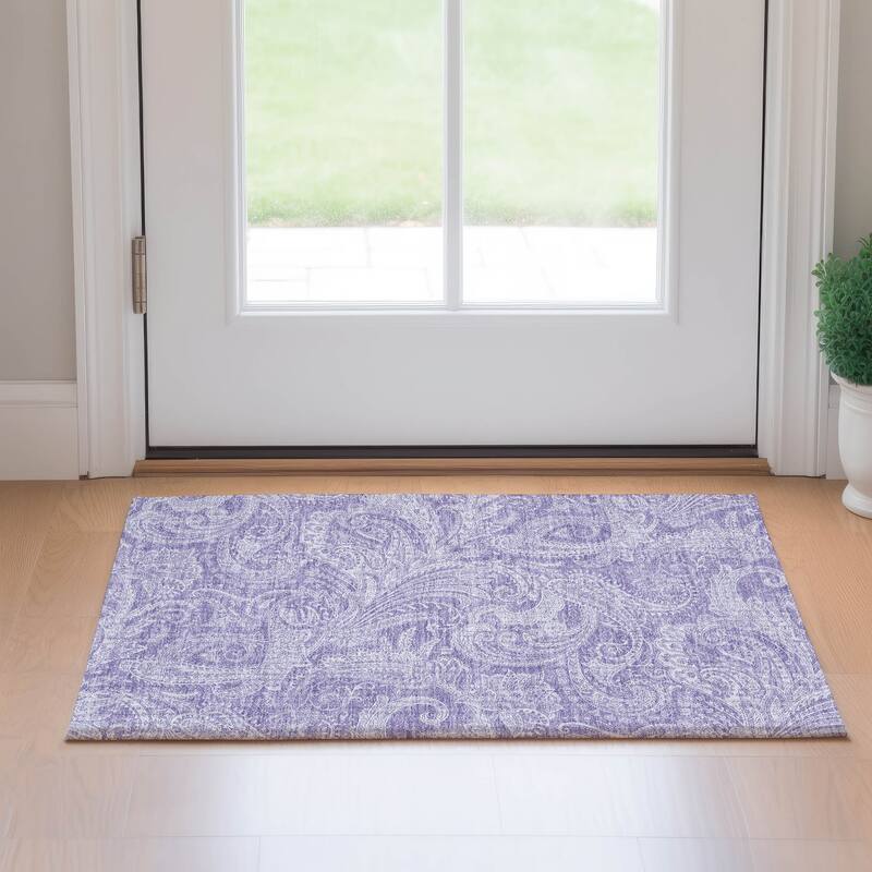 Premium Washable Super Soft Traditional Paisley Mayfield Rug - Lavender - 1' 8" x 2' 6" - Rectangle