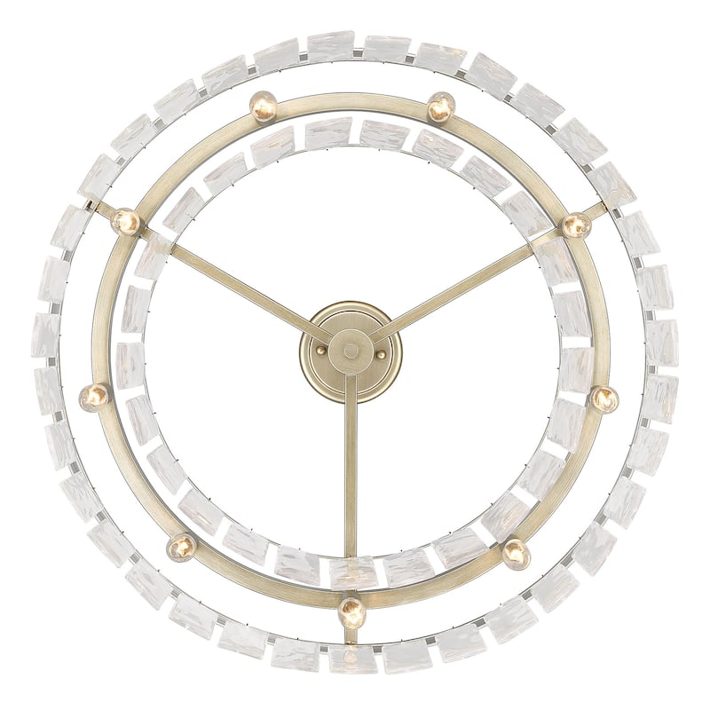 Ciara 27" Wide 9-Light Semi-Flush with Hammered Water Glass
