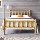 preview thumbnail 3 of 16, Farmhouse Log Bed Frame - Queen Size Rustic Pine Wood Construction