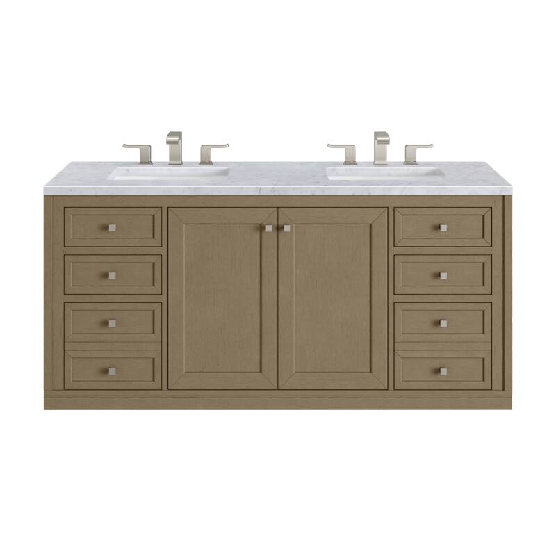 Chicago 60" Double Vanity, Walnut Whisper
