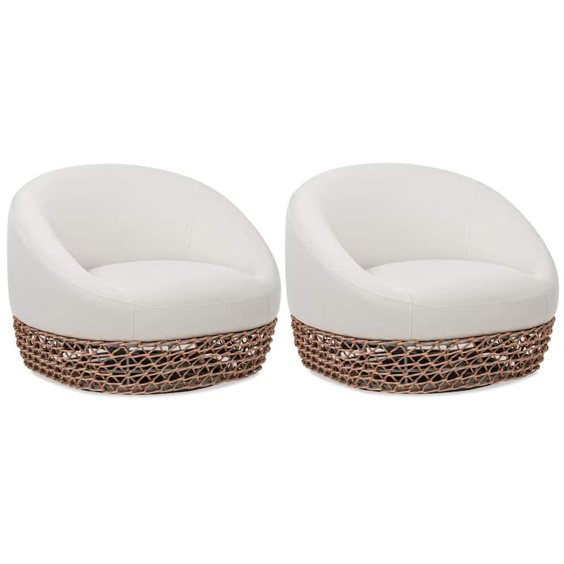 Willow 35.5" Woven Upholstered Deep Seating Outdoor Patio Armchair