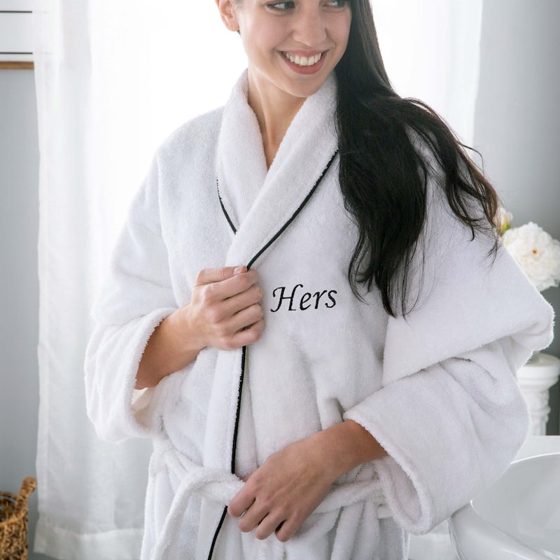 Superior 100% Cotton Embroidered Adult Unisex Luxury Bathrobe