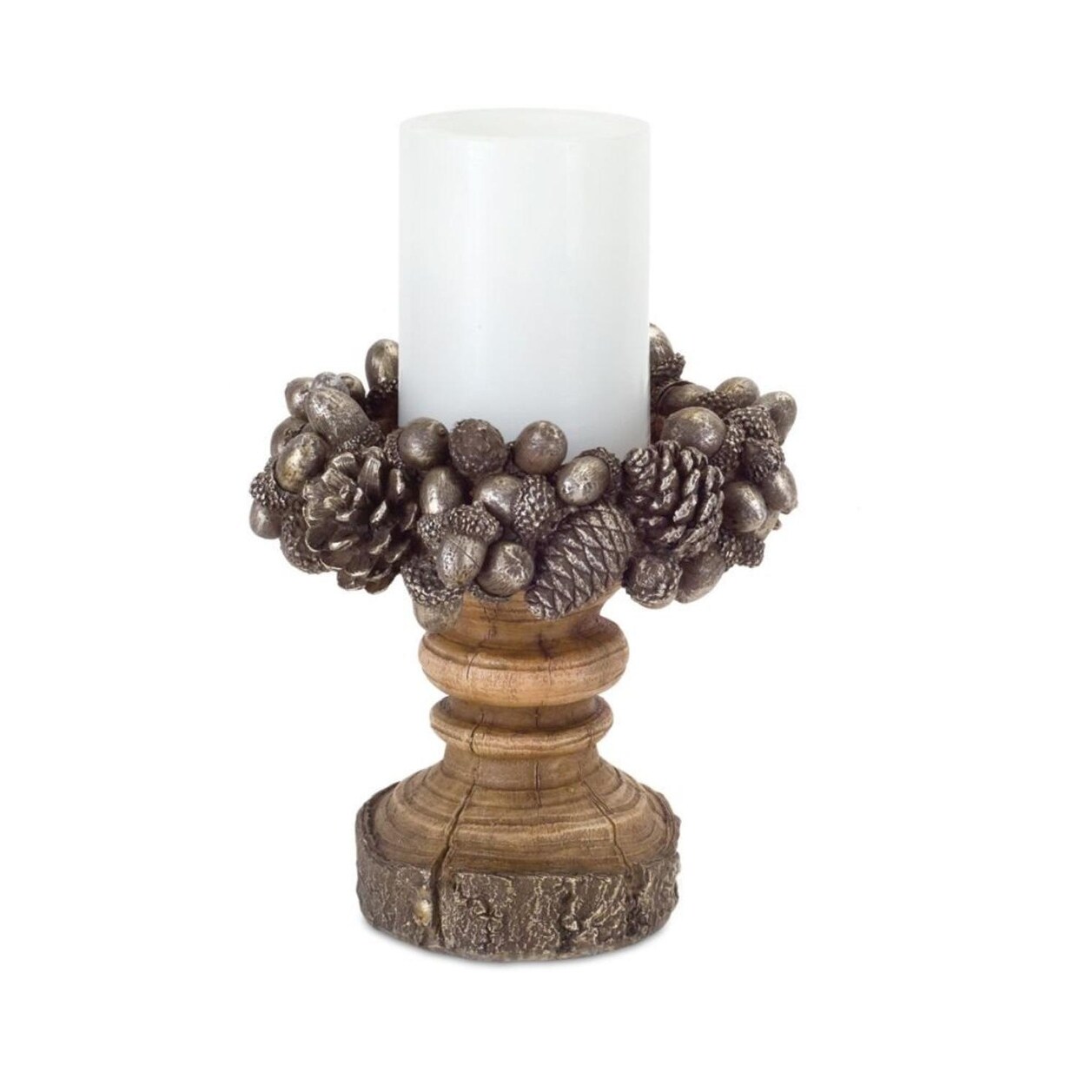 Shop Set Of 2 Realistic Fallen Acorn And Pine Cone Candle Holder 6 5 Brown Overstock 21395153
