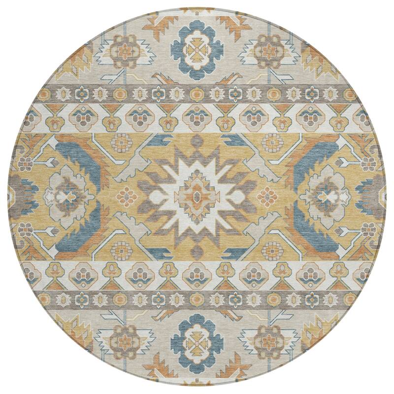 Machine Washable Indoor/ Outdoor Traditional Aspen Chantille Rug