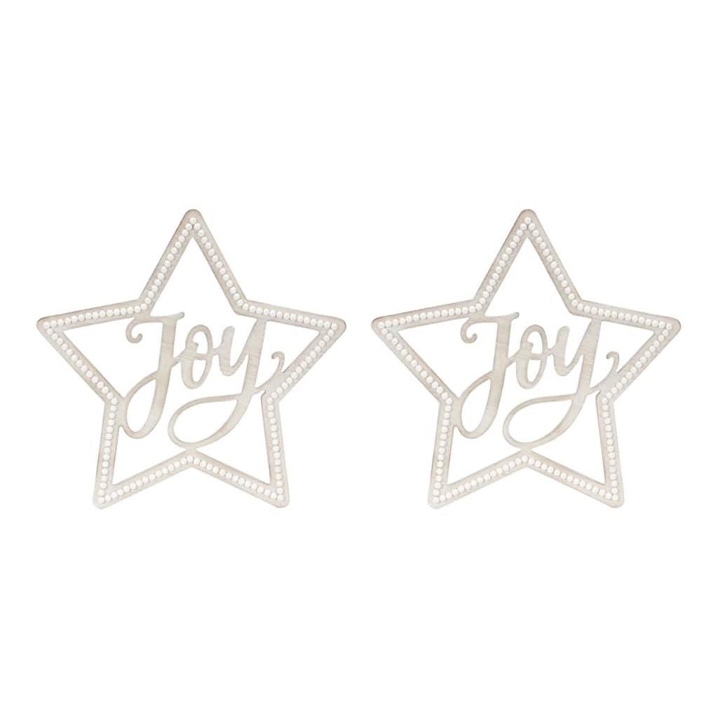 Set of 2 Beaded "Joy" Star Christmas Wall Decors 15.75"