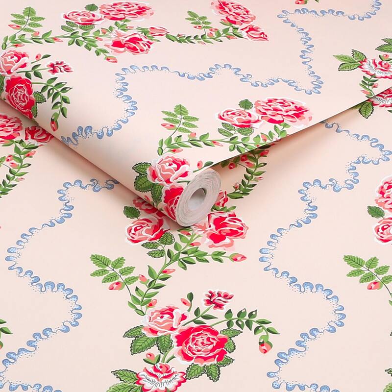 Cath Kidston Rose Flutter Pink Wallpaper